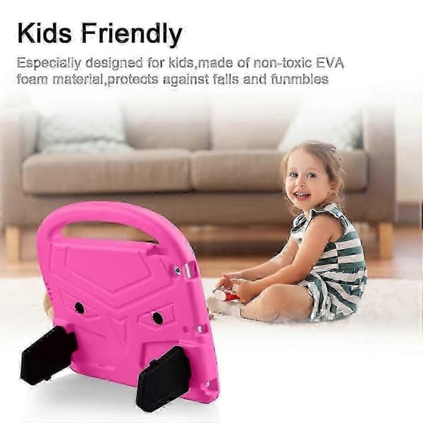 Stødsikkert etui i EVA-materiale til 10,2 tommer børneenhedsskal 25-26 Spurvedesign Rose pink