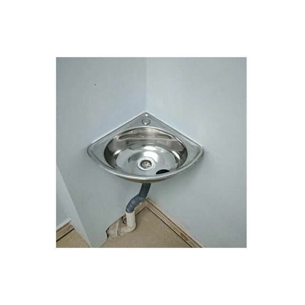 [RM] Triangular Sink Thick Stainless Steel Small Single Bowl Wall Mounted Corner Sink Bathroom -KK