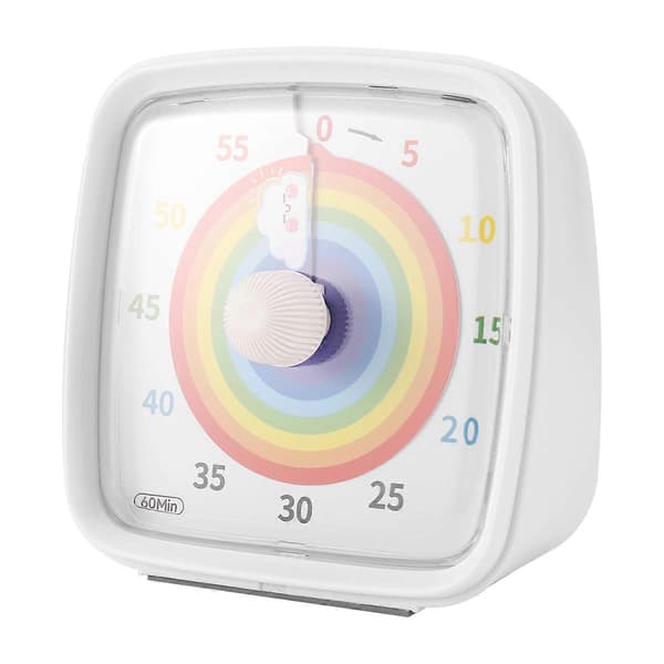 60-minutters visuel timer med natlys, nedtællingstimer, hvid size
