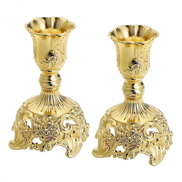 Metall Blomljusstake Hem Middagsljusstake Guld 7,6x7,6x10,2cm