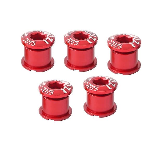 [RM]5 delar cykelbultar slitstarka mountainbikes sportutrustning för vevparti Double plate red