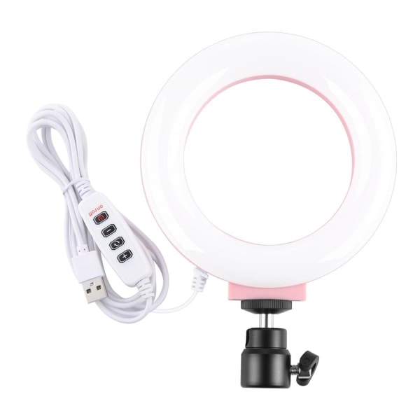 Selfie Ring Light med Tre Färgtemperaturer, USB-driven för Video Vlogging, 4.7 Tum Ring Light