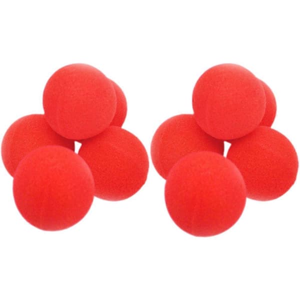 10 st röda mjuka svampbollar interaktiva trickrekvisita för Red 4.5x4.5cm