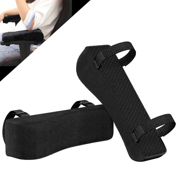 1 Par Memory Foam Armstöd Kontorsstol Armstödskuddar Och Upphöjda Lutande Armstöd - Universella Kuddfodral För Armstöd Och Armbågsavlastning black