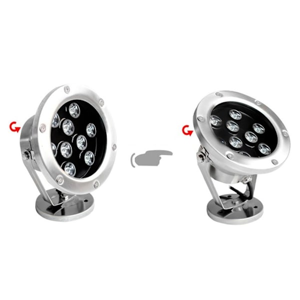 9W LED Flood Light Utomhus Undervattens Spot Dammlampa Ren Vit