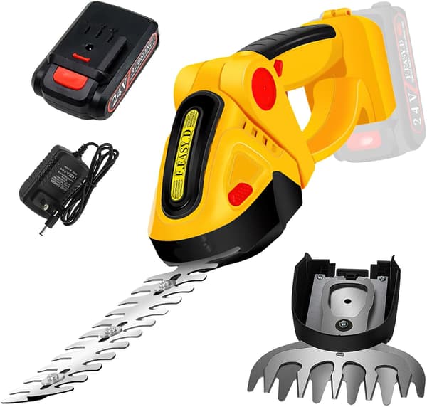 [RM] Electric Hedge Trimmer, 24 Volt Cordless Electric Pruning Shears, Lightweight Pruning Shears for Cutting and Mowing
