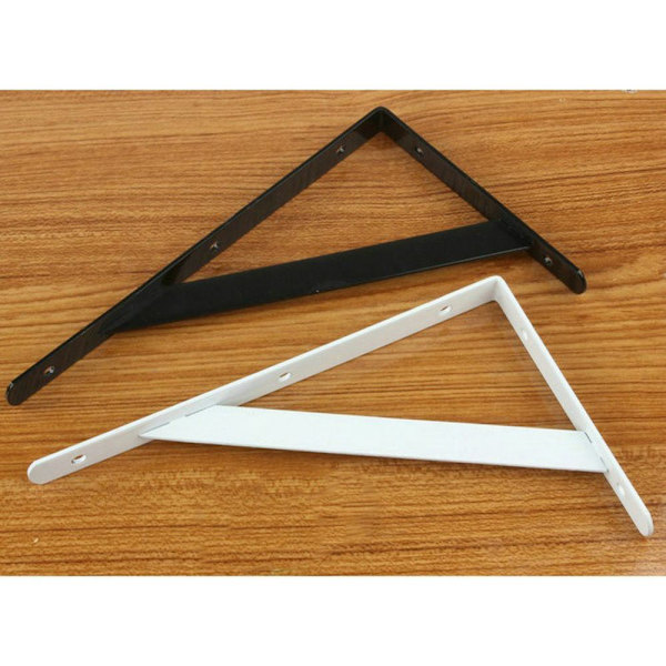 2 Stycken Metall L-formade Väggkonsoler Hyllkonsol Stödkonsol 250x160x2mm Vit
