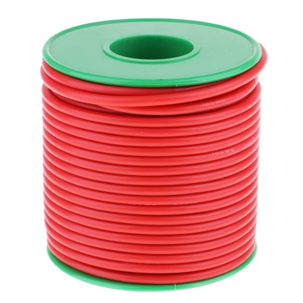 Ultra flexibel 10 gauge silikontråd Högtemperatur silikontråd 13 fot röd