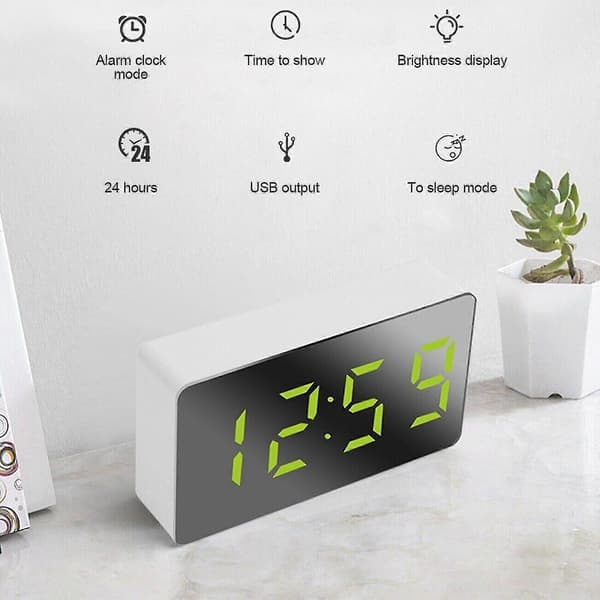 LED-väckarklocka digital väckarklocka kalender snooze-funktion klocka-dwdz Red