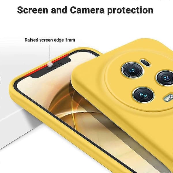 [RM] Ensfarvet flydende silikone-cover med stødabsorbering Yellow For Honor Magic5 Pro