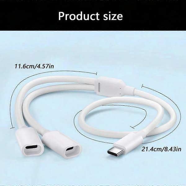 Utendørs solcellepanelkamera USB C-splitter ladekabel for sikkerhetssystemer Værbestandig PVC-konstruksjon 480 Mbps data Black
