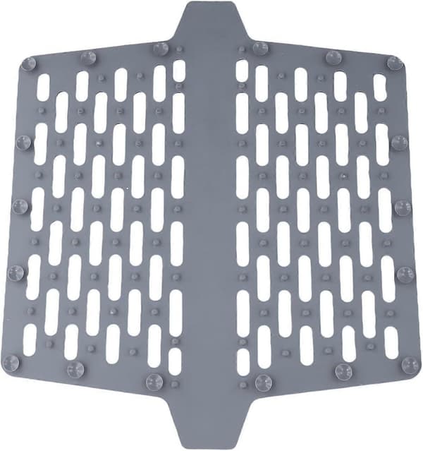 [RM]Silicone Sink Saddle Mat for Double Sink, Heat-Resistant Kitchen Divider Protector with Non-Slip Grip, Grey