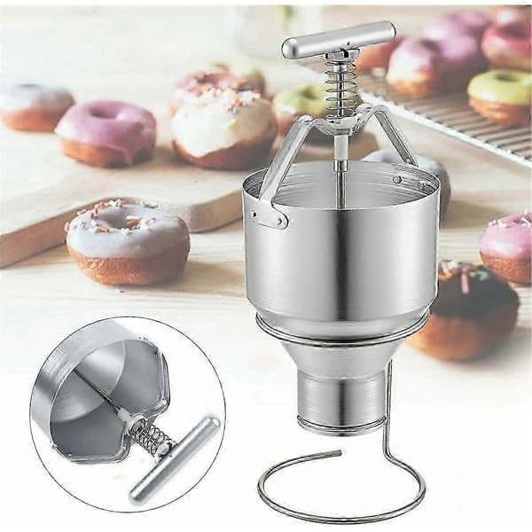 Manuel Donut Depositor, 3L Donut Dispenser med Stativ, Donut Dropper Maker i Rustfrit Stål, til Hjemmet