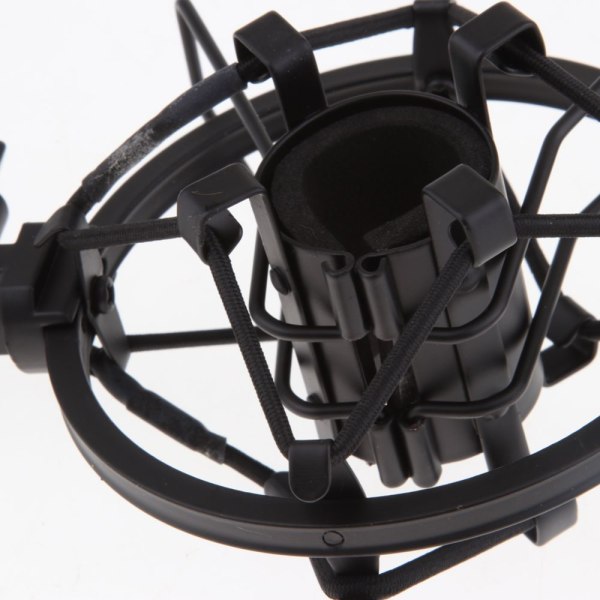 Mikrofon i rostfritt stål med antivibrationsfäste, svart