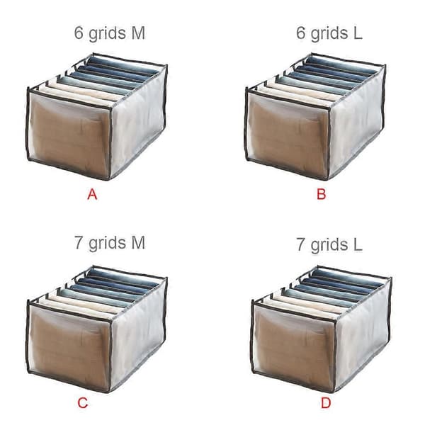 Tøjnet Organizer Sammenfoldelige Gitre Undertøj Opbevaringsboks Nylon Sokker Skuffebeholder, 7 Gitre, M