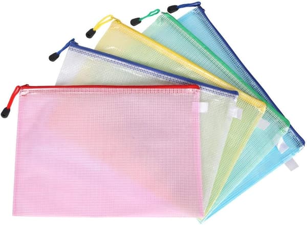 [RM]10 stk A5 Plastlommer, Lynlåsposer A5 Net Dokumentmappe til Filopbevaring, Skole