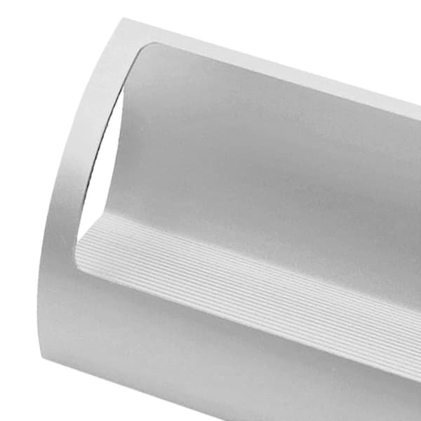 Stilfuld visitkortholder i aluminiumslegering til skrivebordet i Q-form til messer Elegant Silver
