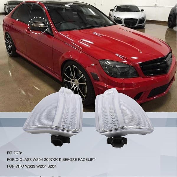 Par LED-sidespejlsblinklys til Mercedes VITO W639 W204 S204 A20 Sort Hus
