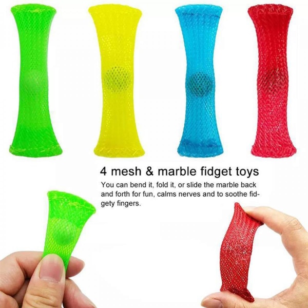 24x Fidget Sensorisk Leksak Ångestlindring Pärlor Boll Flätat Nät Lätt Vikning