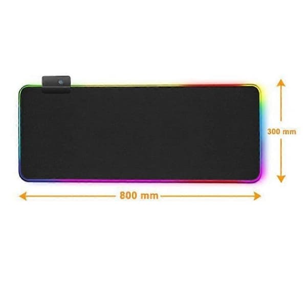 Gaming Mouse Pad with LED Light - 80x30cm - Black