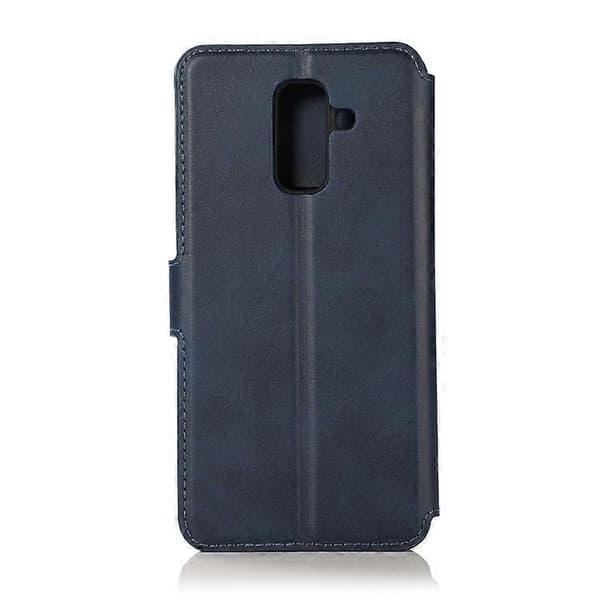 Stöttåligt mobilfodral i PU + TPU-läder för Samsung Galaxy A6+ Blue