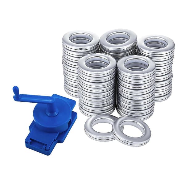 [RM]Roterande gardinstans, Pp romersk ring 1,9-2 tum manuell 50-pack gardingenomföring silver
