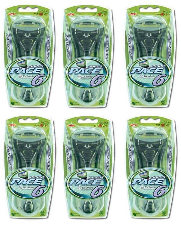 6-pak Dorco Pace6 skraber inkl. 12 barberblade 900