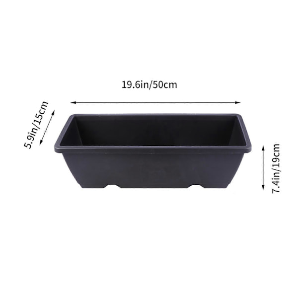 [RM]Rectangular Garden Pot Home Plastic Flower Pot with Drainage Hole Saucer