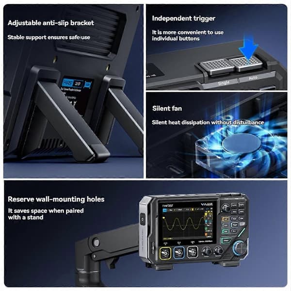 2D15P Digitalt oscilloskop Digitalt multimeter Oscilloscope Signalgenerator Auto Range for Spenning