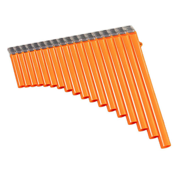 Flute 18 Pipes Panpipe Musik Blåsinstrument Väska för nybörjare Orange