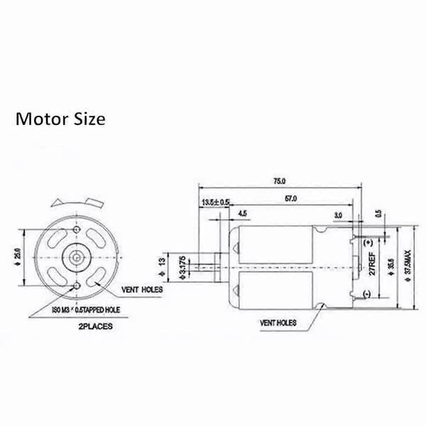 DC RS550 Motor 13 tenner erstatning for trådløs bor-/skrumaskin 12V reservedeler Silver