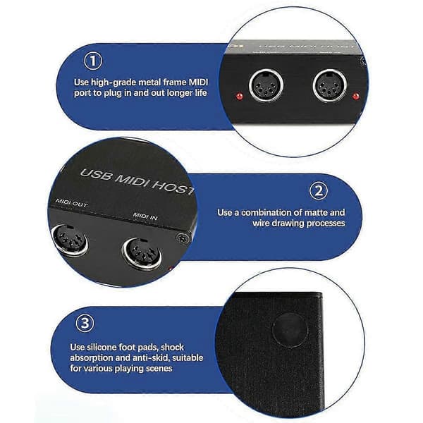 1 USB til MIDI Host Guitar Effector MIDI Synthesizer Generator MIDI Interface Enheder Elektronisk Instrumentudstyr