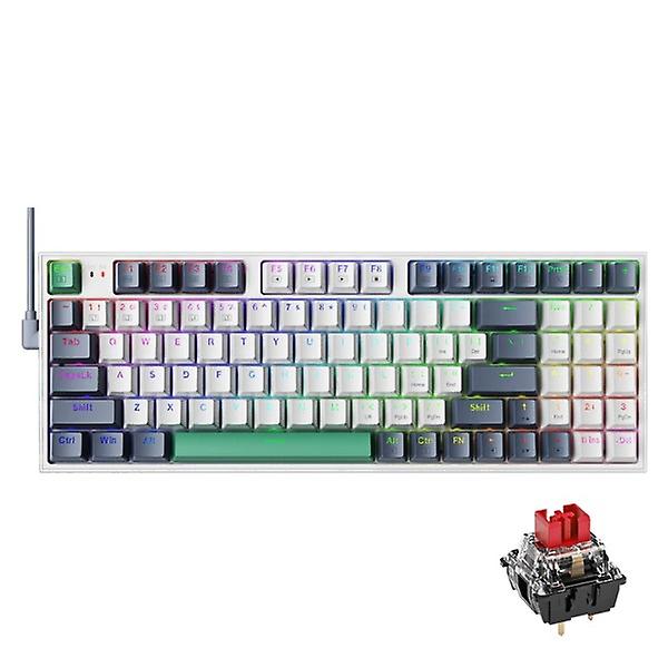 Mekaniskt tangentbord Gamingtangentbord Trådbundet tangentbord Hot Swappable 94 tangenter RGB-ljus Mac Windows