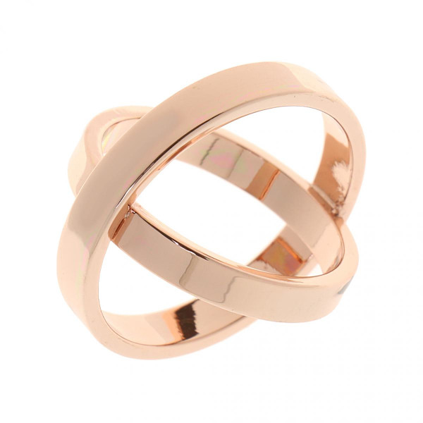 Roséguld Brosch Halsduk Choker Dubbla Ringar Klämma Kläder Spänne Mode Smycken Gåva för Kvinnor