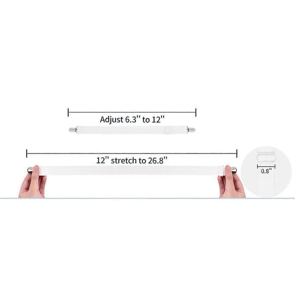 Elastisk lakenholder, 4 stk. lakenklemmer for sovesofa, hvit, 16*2,5 cm, polyestermateriale