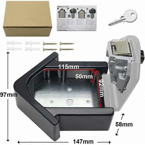 [RM]Wall Mounted Secure Key Box with Digital Code and Emergency Keys, Large Outdoor Key Safe Box for Home, Office, Factory, Garage