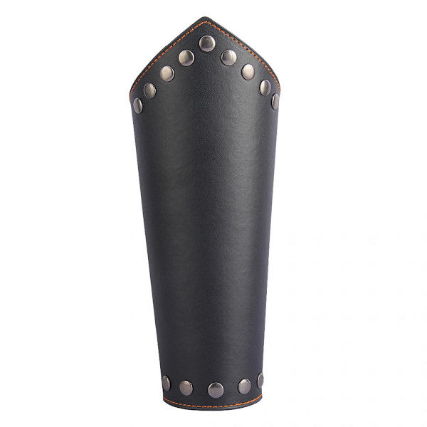 Handske I Läder Unisex Armskydd Medeltida Vakt Bracer Kostym Tillbehör Svart