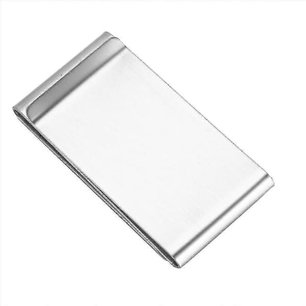Mænds rustfrit stål dobbeltsidet penge kontant kredit bankkortholder pengeclips Silver One size