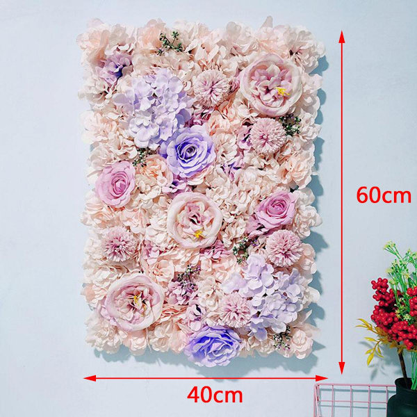 Konstgjorda Silkeblommor Väggpanel Bröllopsfest Lila Blommig Dekor