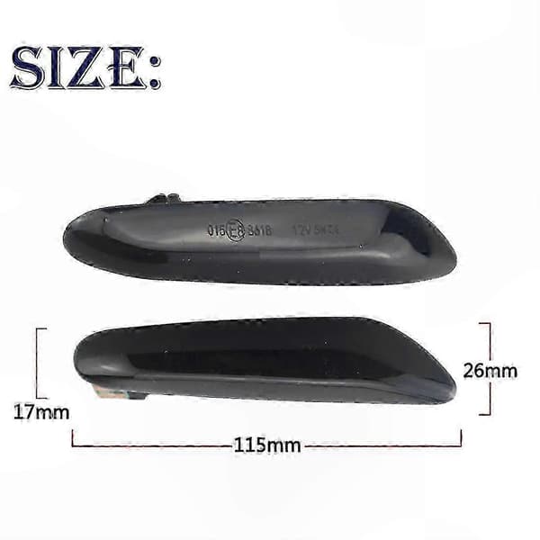 Høykvalitets dynamisk LED-skjermlys sidemarkør for E60 E61 E90 E91 E87 E81 E83 E84 E88 E92 E93 E82 E46 Røykfarget Blackened