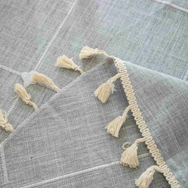 [RM]59 inch Rustic Tablecloth for Outdoor Wrinkle Free Round Tables for Embroidered Tablecloths (Brown Grid)