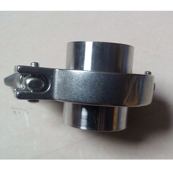 63mm SS304 2\" Sanitär Rör Svetskoppling + 1 Tri-Clamp + 1 PTFE Packningsset NYTT