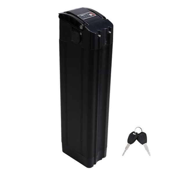 Elektrisk E-sykkel 18650 Batteriboks Deksel 48V Tom Sølvfisk Ebike Aluminiumshus Tilbehør Black