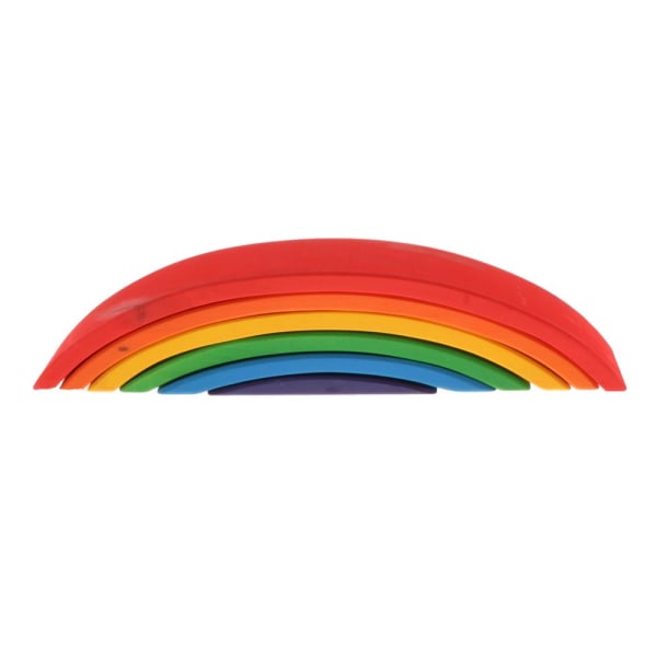 Rainbow träblock Byggleksaker Trevlig leksak för barn utbildning