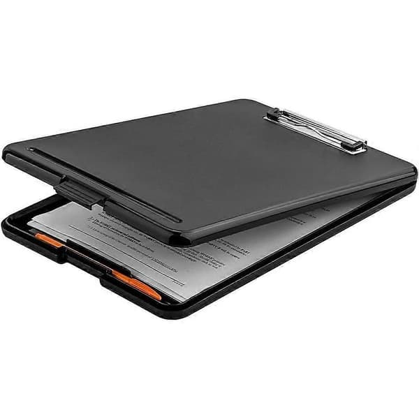 A4 Formular Opbevaringsboks, Clipboard Etui, Bulk Clipboard Sæt Egnet til Skole, Brug, Industrikontor, Dokumentboks Black