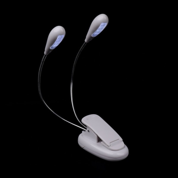 8 LED Notställslampa Musik Partitur Lampa Clip-on Läslampa Vit