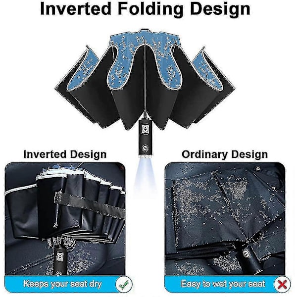 [RM]Foldable Umbrella with LED Inverted Umbrella