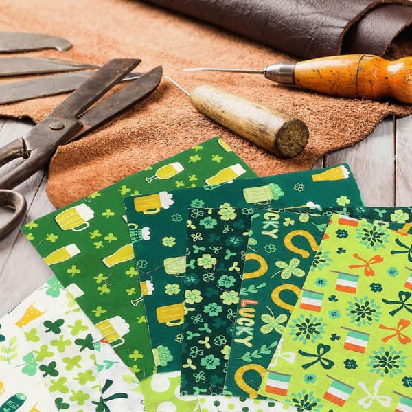 St. Patrick's Day-tema stoff for sying 40 ark lappeteppe