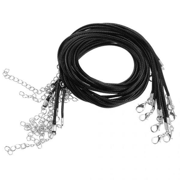 DIY handgjorda halsbandssnören vaxrepkedja för smyckestillverkning 2 mm svart