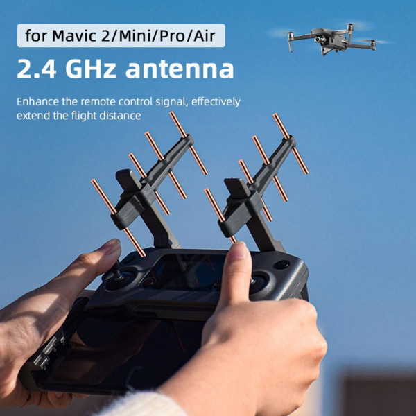 Stycken Signal Range Booster 2.4Ghz Yagi Antenn Räckvidd För Mavic 2 Svart